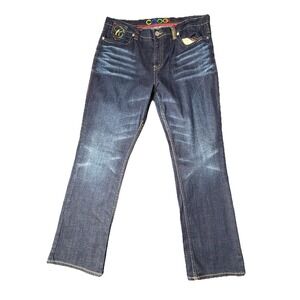 Coogi Women's Med Dark Wash Rainbow Stitch Logo Stretch Denim Jeans 20Wx 33.5